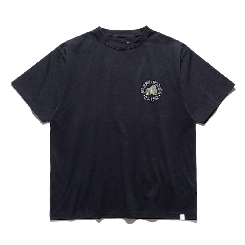 ROARK Tシャツ WILD BY NATURE FINE TECH DRY TEE ブラック 商品画像 正面