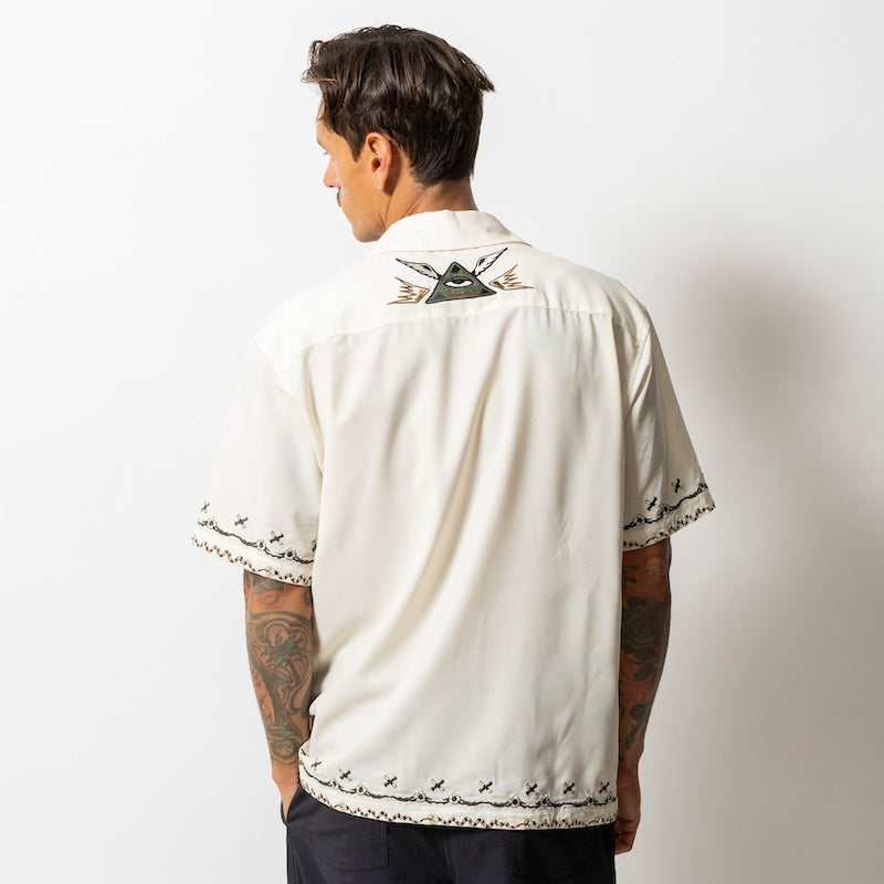 ROARK S/Sシャツ AUGS PALM GONZO S/S 着用画像 背面