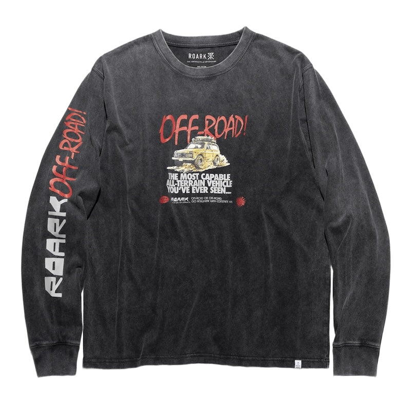 ROARK L/STシャツ OFF ROAD WELL WORN L/S TEE ブラック 商品画像 正面