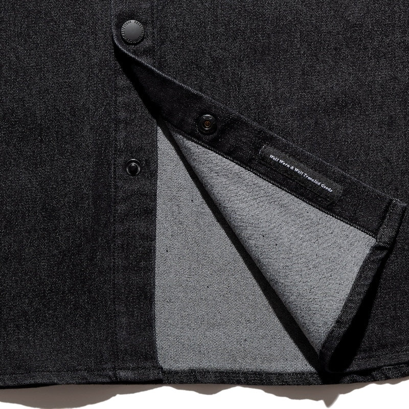 ROARK L/Sシャツ NORDSMAN DENIM SHIRT ブラック 商品画像 クローズアップ 3