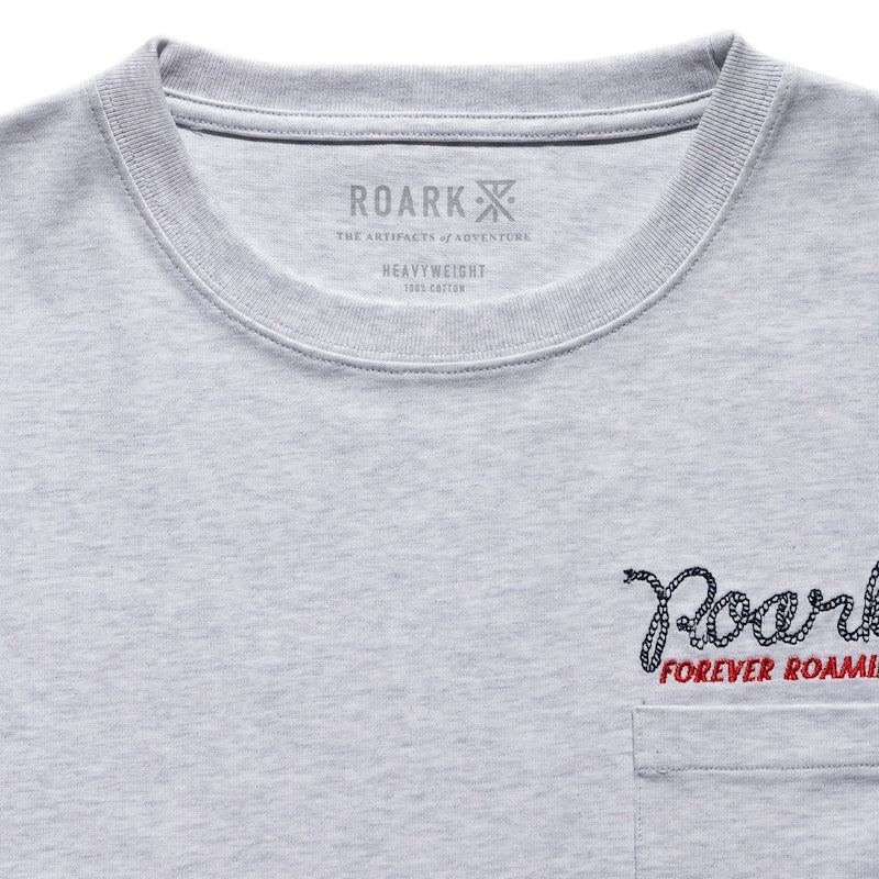 ROARK L/STシャツ ROAMING 14oz H/W L/S TEE グレー 商品画像 首元