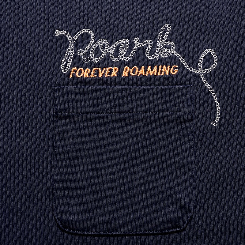 ROARK L/STシャツ ROAMING 14oz H/W L/S TEE ネイビー 商品画像 胸ポケット