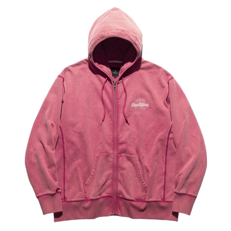 ROARK ジップパーカー SIGN WRITER F/Z HOOD SWEAT (Rusty Red) 商品画像 正面