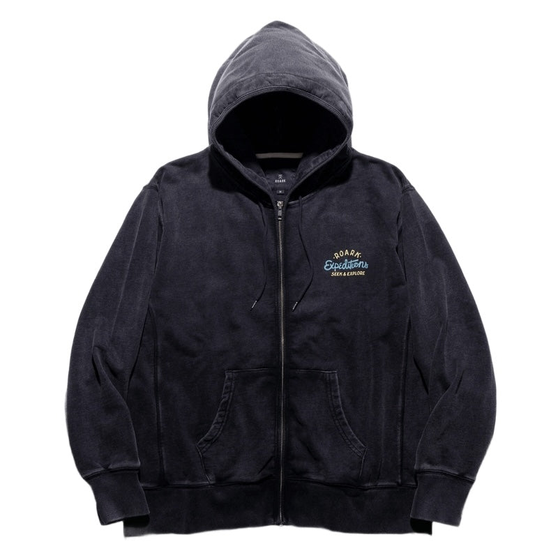 ROARK ジップパーカー SIGN WRITER F/Z HOOD SWEAT (Black) 商品画像 正面