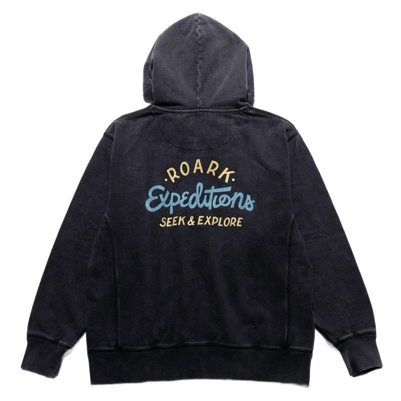 ROARK ジップパーカー SIGN WRITER F/Z HOOD SWEAT (Black) 商品画像 背面