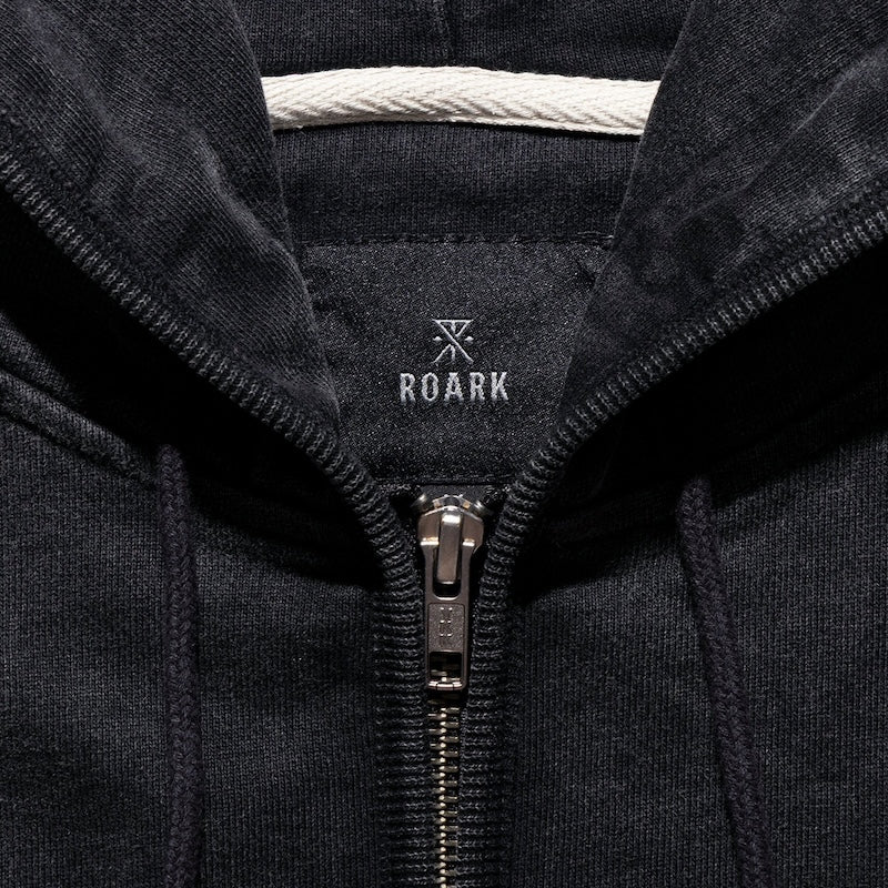 ROARK ジップパーカー SIGN WRITER F/Z HOOD SWEAT (Black) 商品画像 首元