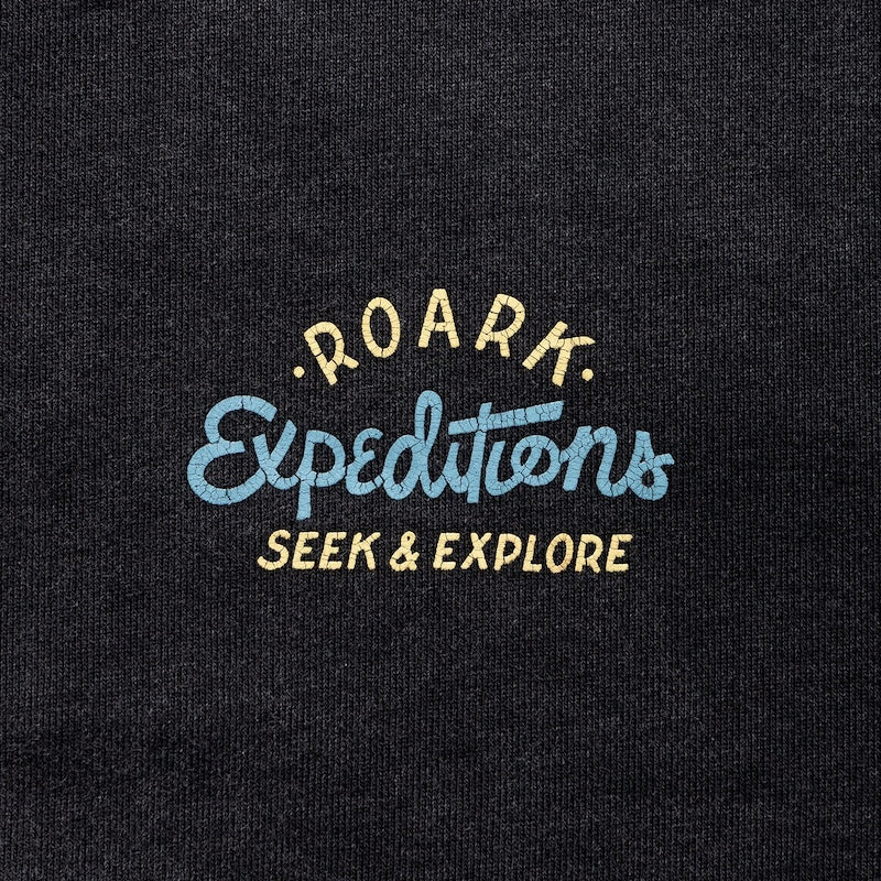 ROARK ジップパーカー SIGN WRITER F/Z HOOD SWEAT (Black) 商品画像 フロントプリント