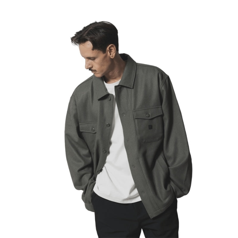 ROARK L/Sシャツ NORDSMAN CPO SHIRT (Cactus) 着用画像 正面 2
