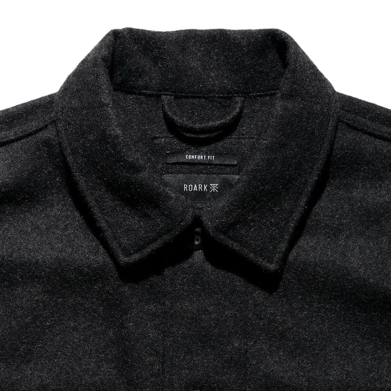 ROARK L/Sシャツ NORDSMAN CPO SHIRT (Jet Black) 商品画像 襟