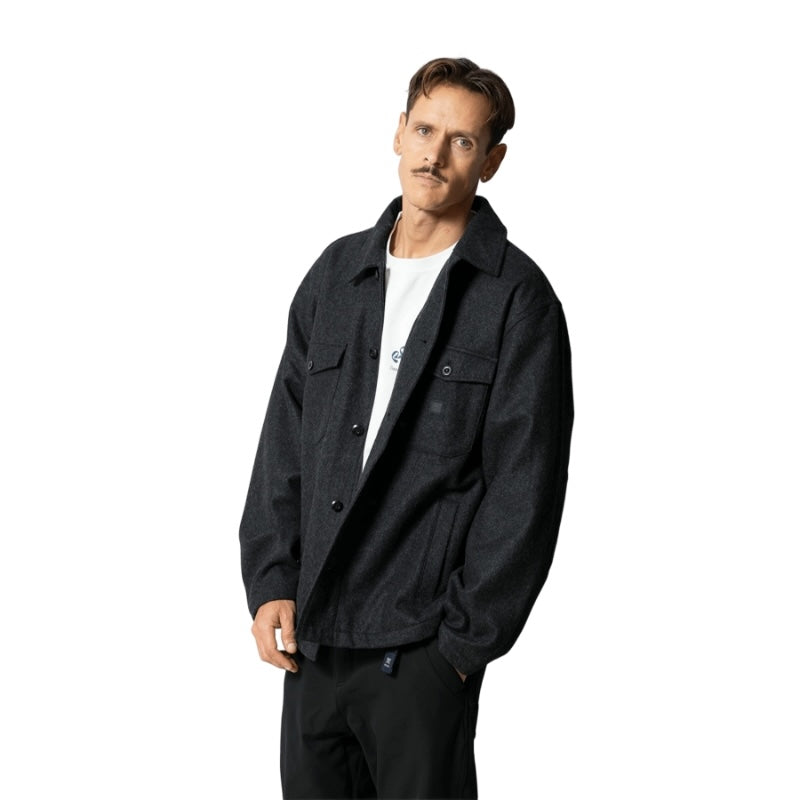 ROARK L/Sシャツ NORDSMAN CPO SHIRT (Jet Black) 着用画像 正面 1