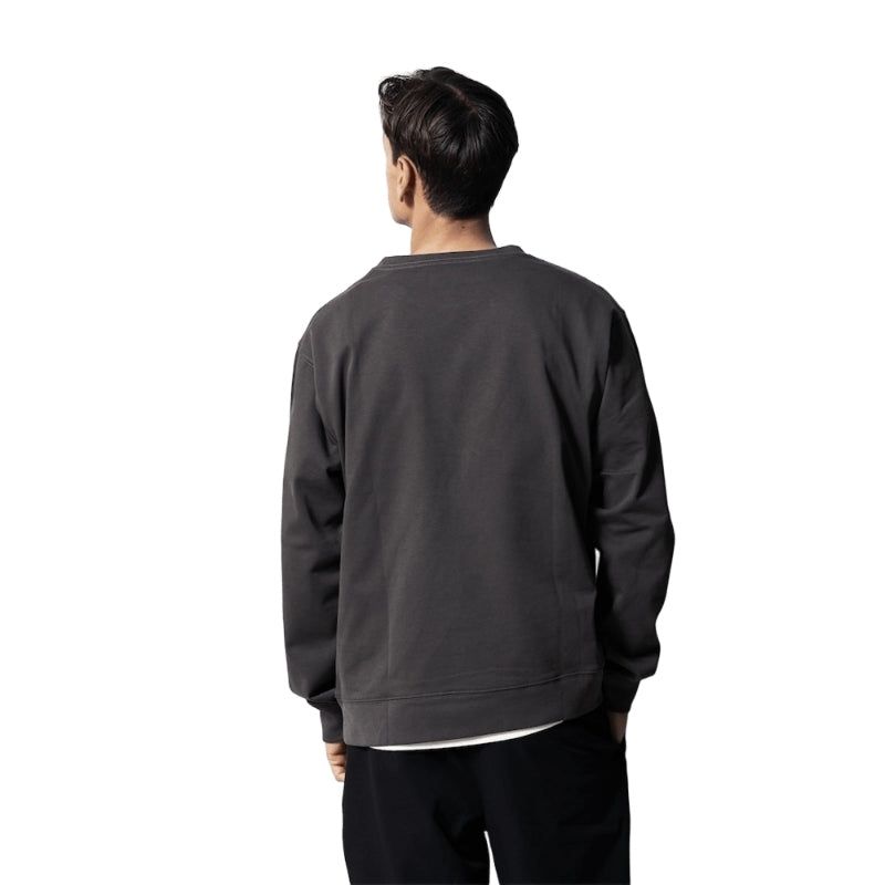 ROARK L/STシャツ MEDIVAL 14oz H/W L/S TEE (Charcoal) 着用画像 背面