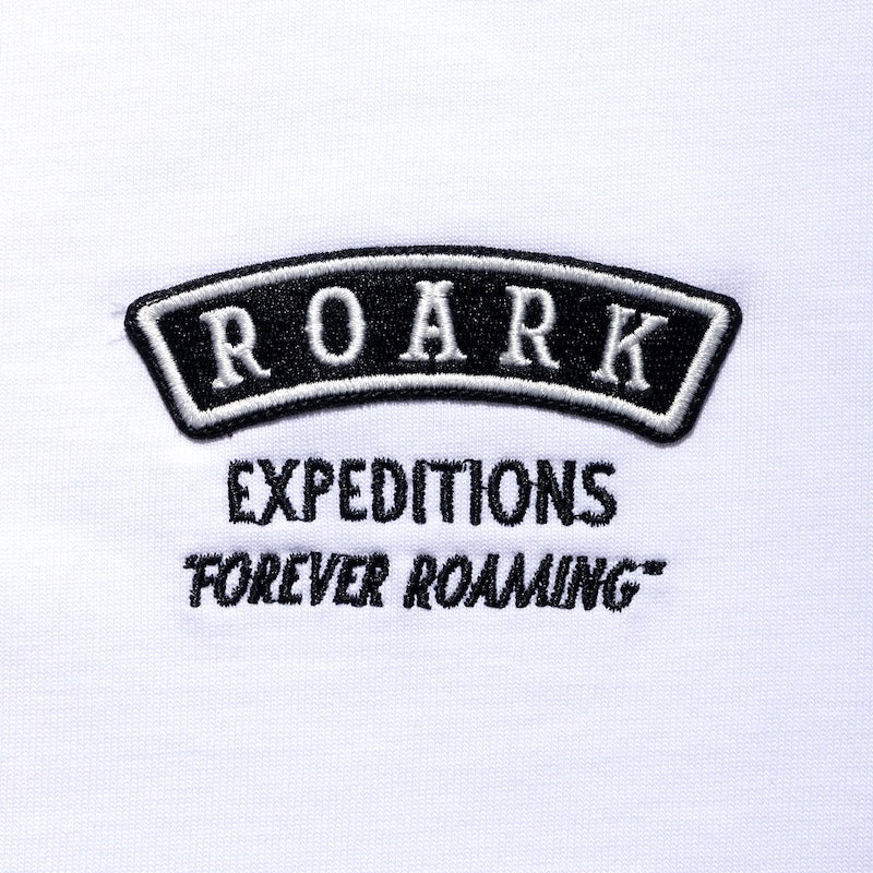 ROARK L/STシャツ ROAMING 14oz H/W HENLY NECK L/S TEE ホワイト 商品画像 フロント刺繍