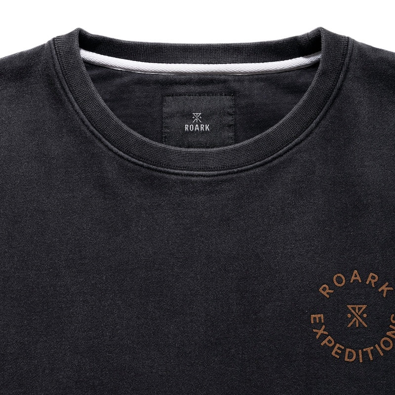ROARK クルースウェット R.E CREW SWEAT (Black) 商品画像 首元