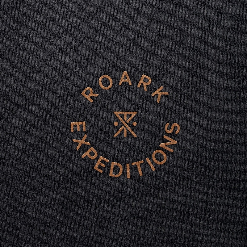 ROARK クルースウェット R.E CREW SWEAT (Black) 商品画像 フロントプリント