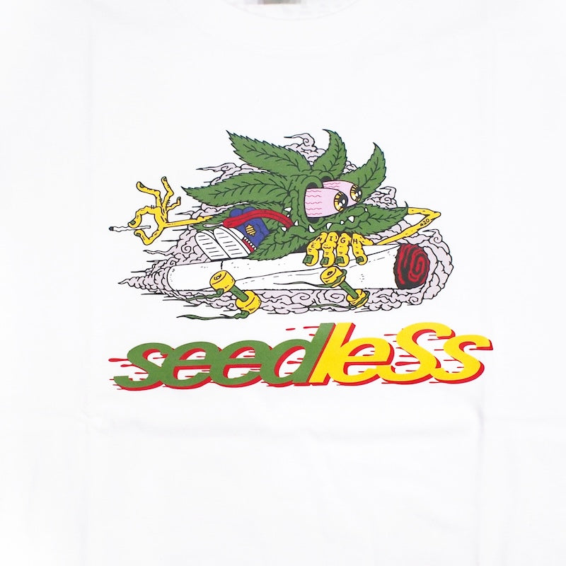 seedleSs Tシャツ SD SKATELEAFMONSTER S/S TEE ホワイト 商品画像 フロントプリント