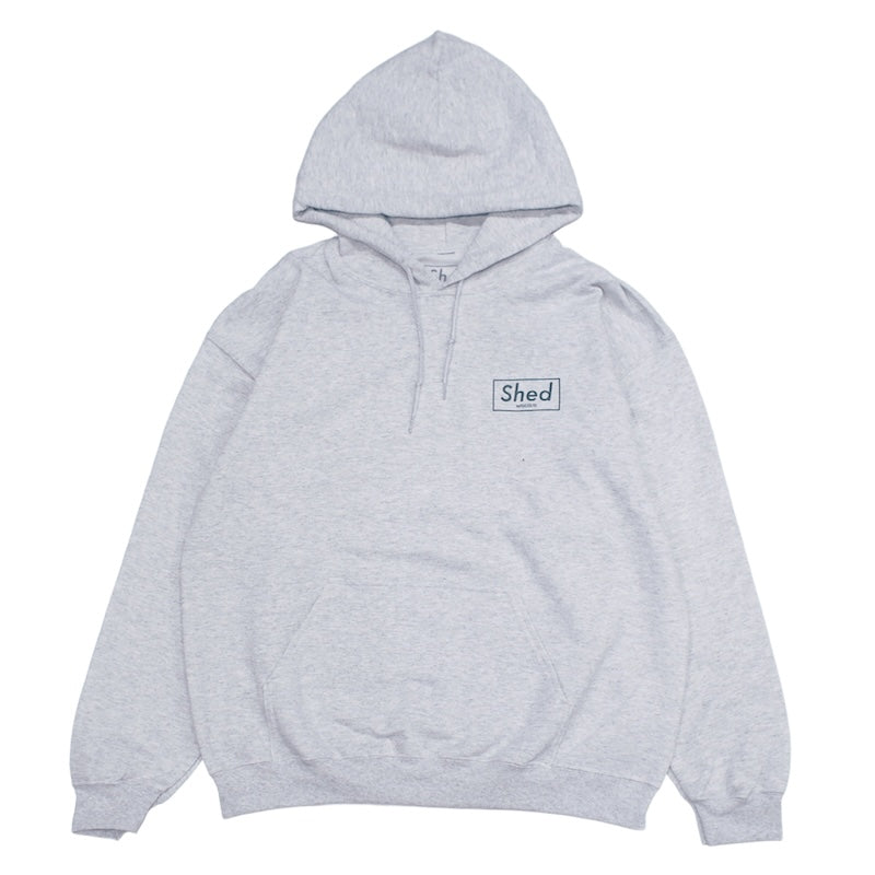 Shed パーカー box hoodie アッシュグレー 商品画像 正面