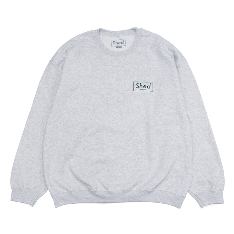 Shed クルースウェット box crewneck アッシュグレー 商品画像 正面