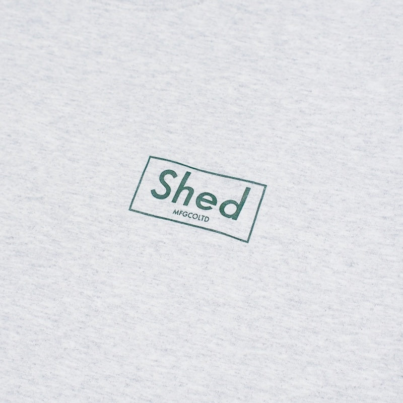 Shed クルースウェット box crewneck アッシュグレー 商品画像 ロゴプリント