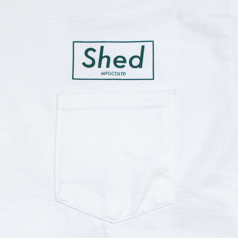 Shed Tシャツ PO box ホワイト/グリーン 商品画像 ロゴプリント