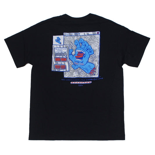 SANTA CRUZ Tシャツ ARTIFICAL HAND TEE ブラック 商品画像 背面