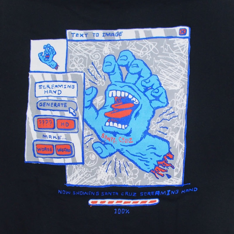 SANTA CRUZ Tシャツ ARTIFICAL HAND TEE ブラック 商品画像 バックプリント