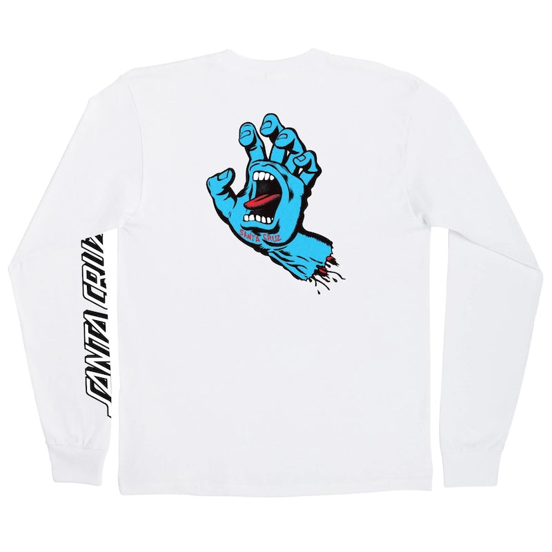 SANTA CRUZ L/STシャツ SCREAMING HAND TEE ホワイト商品画像 背面