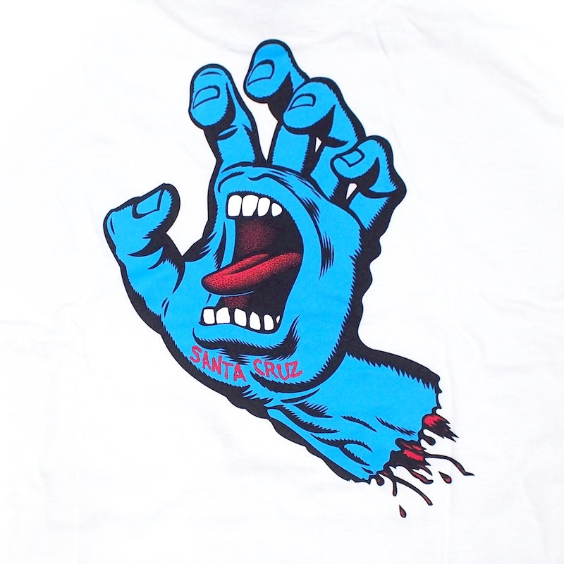 SANTA CRUZ L/STシャツ SCREAMING HAND TEE ホワイト商品画像 グラフィック プリント