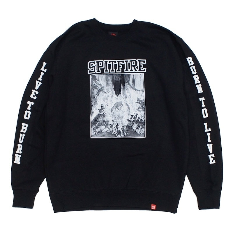 SPITFIRE　クルースウェット　"INFERNO SLEEVE CREWNECK SWEAT"　(Black)
