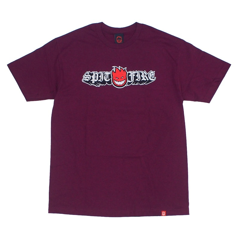SPITFIRE Tシャツ OLD E DROP BIGHEAD TEE バーガンディー 商品画像 正面