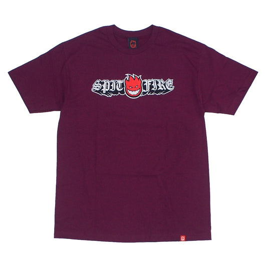 SPITFIRE Tシャツ OLD E DROP BIGHEAD TEE バーガンディー 商品画像 正面