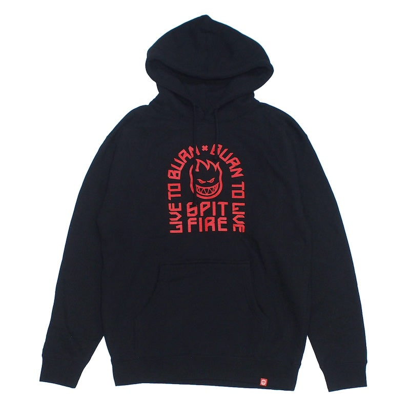 SPITFIRE パーカー LTB ARCH PULLOVER HOODIE (Black / Red) 商品画像 葉面