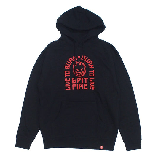 SPITFIRE パーカー LTB ARCH PULLOVER HOODIE (Black / Red) 商品画像 葉面