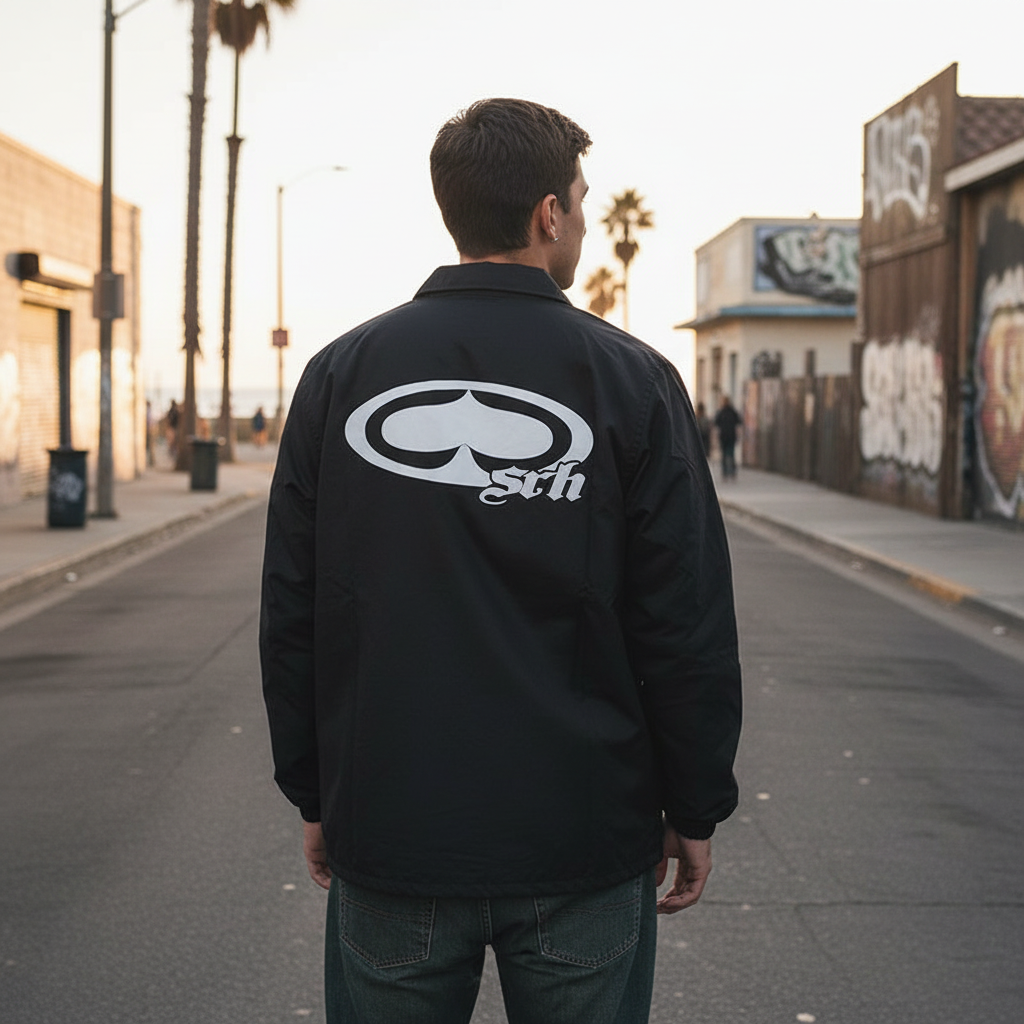 SRH　コーチジャケット　"NEW SPADE LOGO COACH JACKET"　(Black)