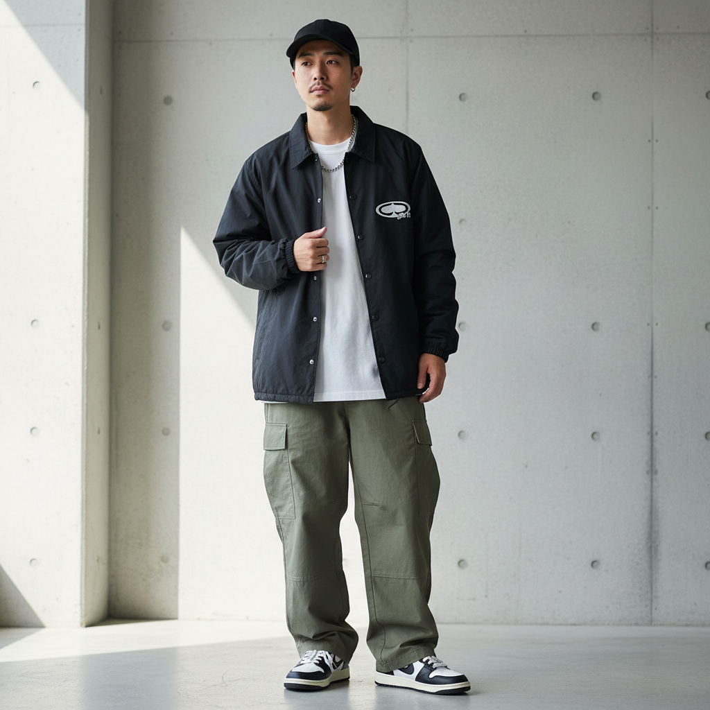 SRH　コーチジャケット　"NEW SPADE LOGO COACH JACKET"　(Black)