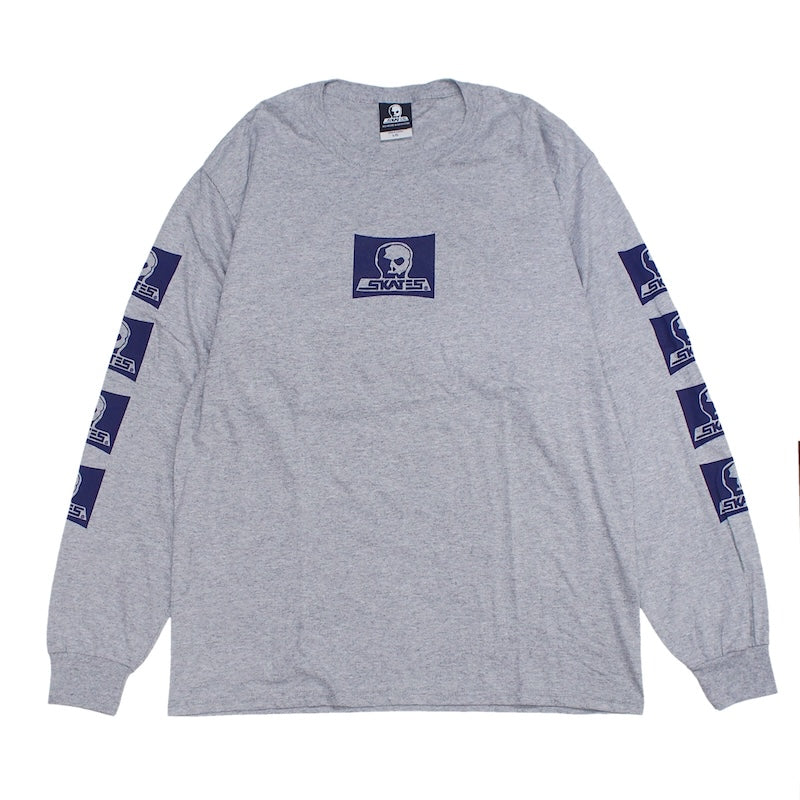 SKULL SKATES　"LOGO ロングスリーブ Tシャツ"　(Athletic Heather / Navy)