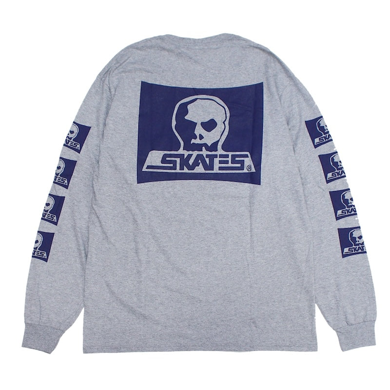 SKULL SKATES　"LOGO ロングスリーブ Tシャツ"　(Athletic Heather / Navy)