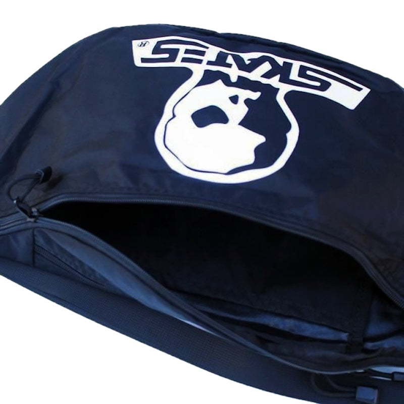 SKULL SKATES ナイロンショルダーバッグ ブラック/ ホワイト ディテール