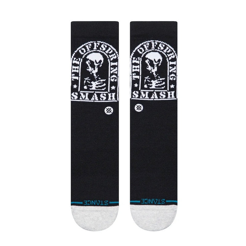 STANCE x THE OFFSPRING コラボソックス SMASHED CREW ブラック 正面