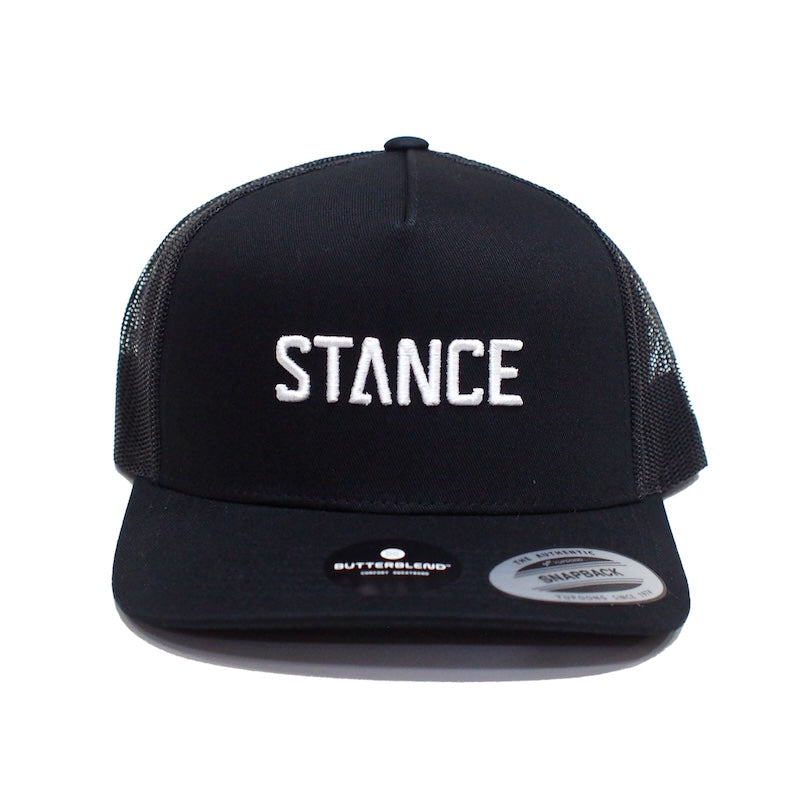 STANCE キャップ ICON TRUCKER HAT ブラック/ホワイト 正面
