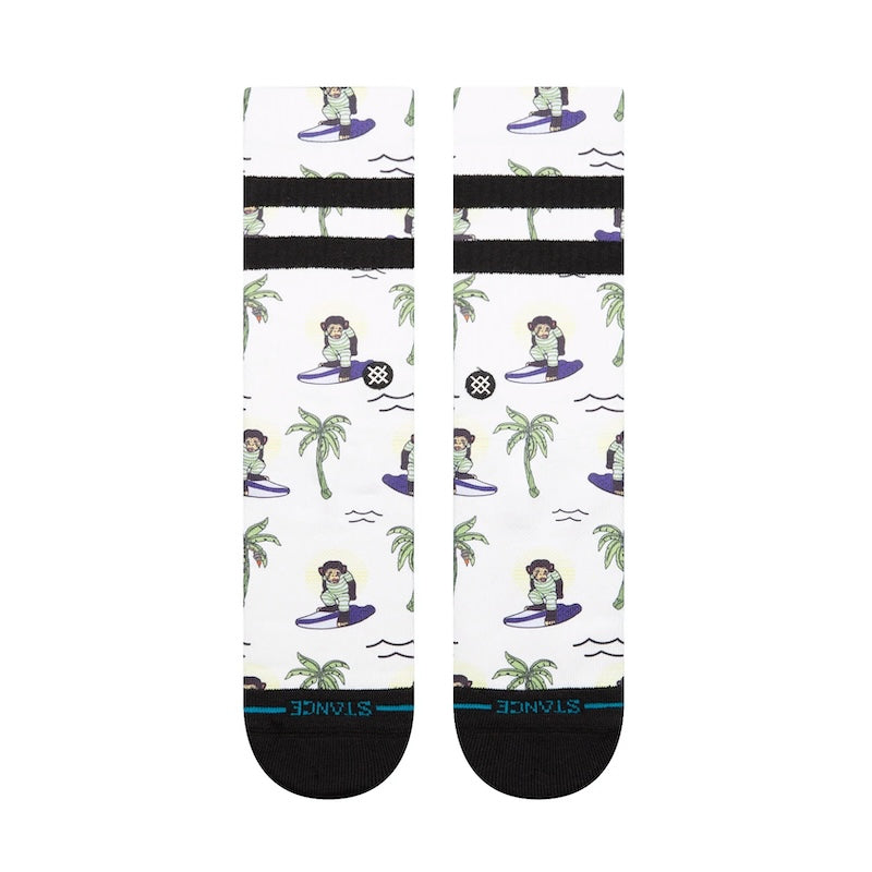 STANCE SOCKS ソックス SURFING MONKEY ホワイト 商品画像 正面