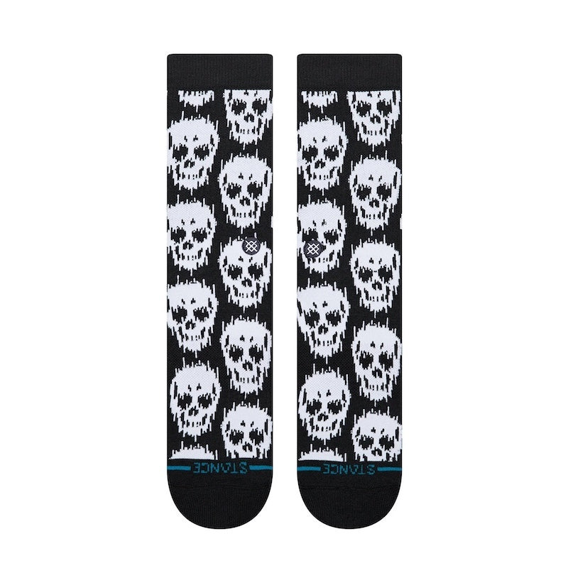 STANCE SOCKS ソックス STATIC SKULL CREW ブラック 商品画像 正面