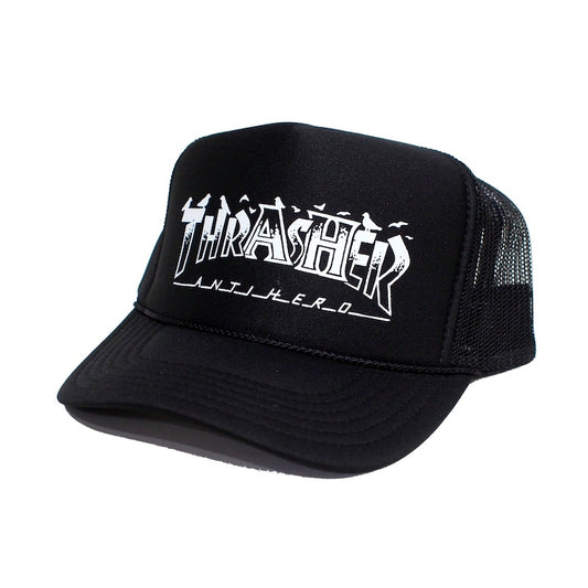 THRASHER x ANTI HERO　キャップ　"PIGEON MAG MESH CAP"　(Black)