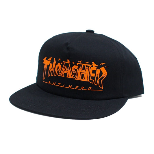 THRASHER x ANTI HERO　キャップ　"PIGEON MAG SNAPBACK CAP"　(Black)