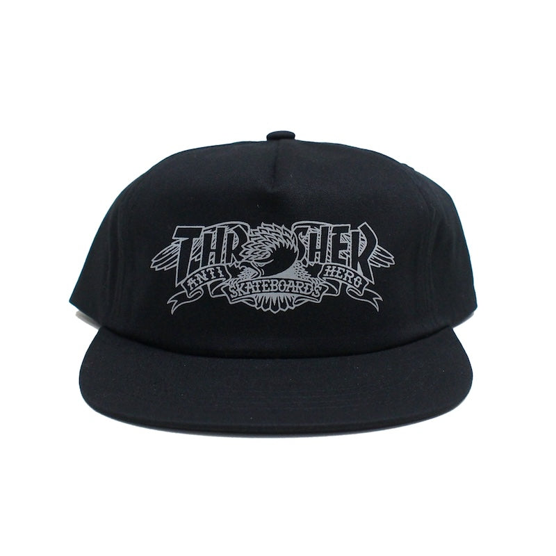 THRASHER x ANTI HERO　キャップ　"MAG BANNER SNAPBACK CAP"　(Black)