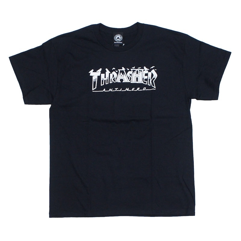 THRASHER x ANTI HERO　Tシャツ　"PIGEON MAG TEE"　(Black)