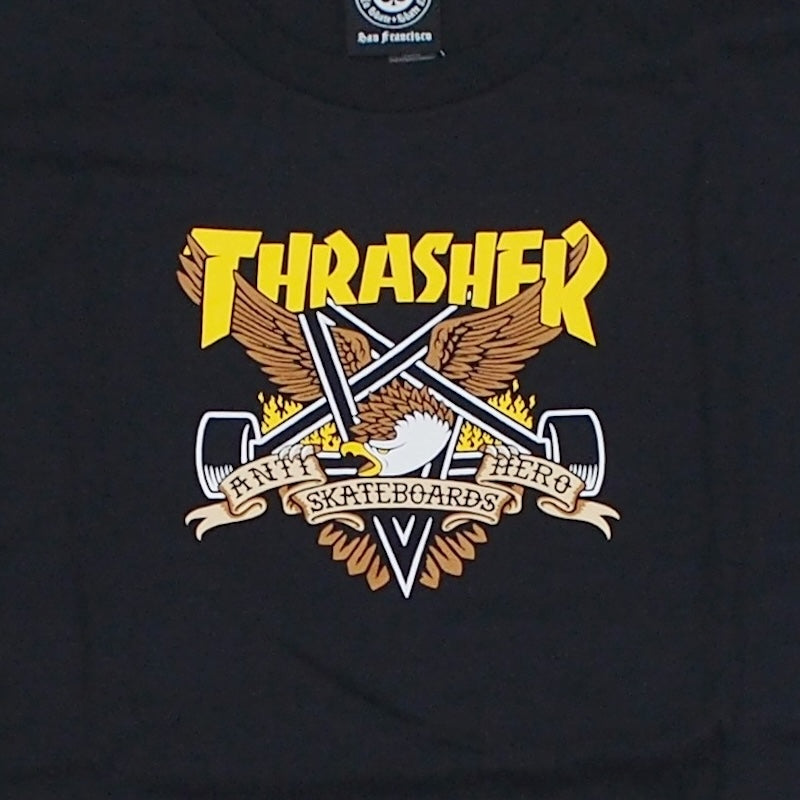 THRASHER x ANTI HERO　Tシャツ　"EAGLEGRAM TEE"　(Black)