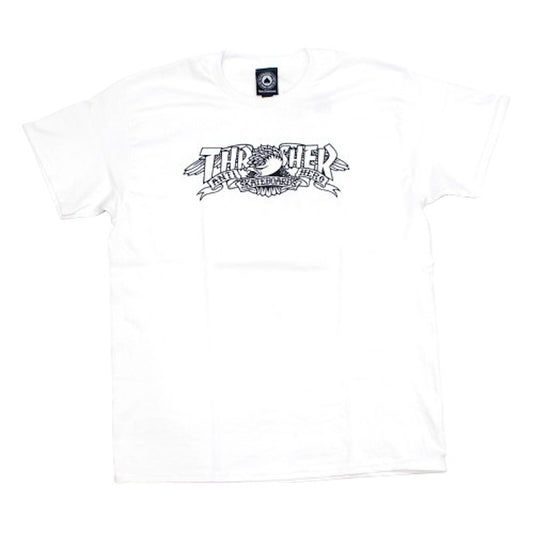 THRASHER x ANTI HERO　Tシャツ　"MAG BANNER TEE"　(White)