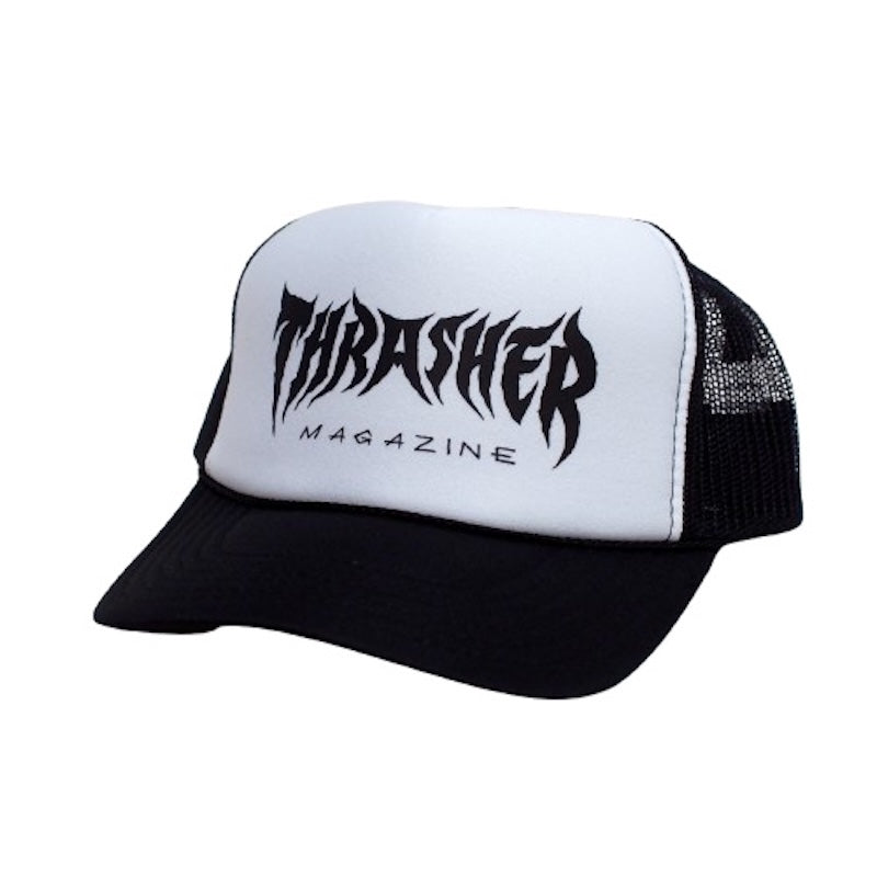 THRASHER　キャップ　"METAL TRUCKER CAP"　(Black / White / Black)