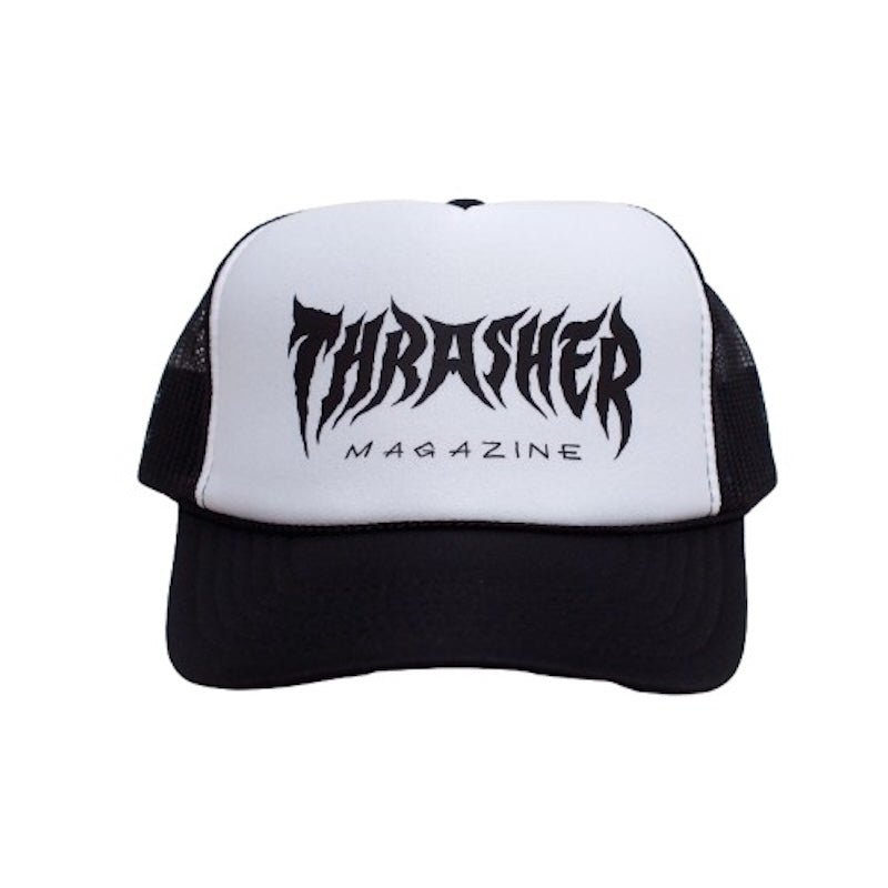 THRASHER　キャップ　"METAL TRUCKER CAP"　(Black / White / Black)