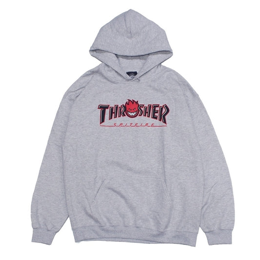 THRASHER x SPITFIRE　パーカー　"BIG HEAD OUTLINE HOODIE"　(Ash)